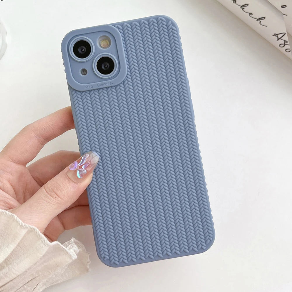 Woven Pattern Phone Case For iPhone